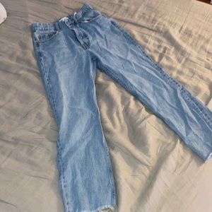 Zara High Rise Straight Leg Jeans